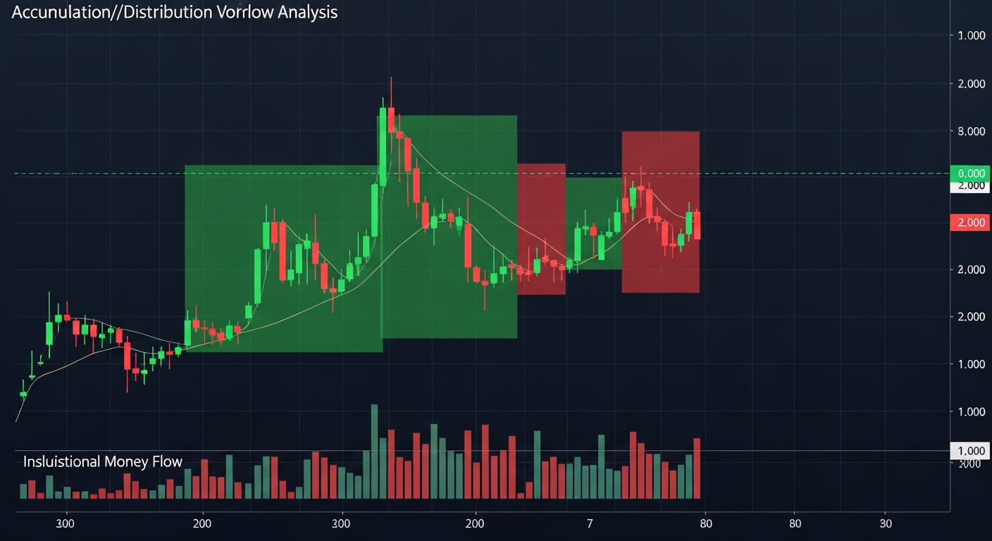 Accumulation and distribution volume analysis with money flow