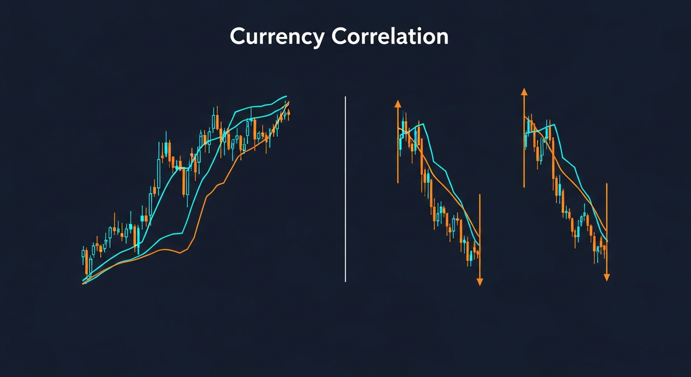 Positive and negative currency pair correlation comparison