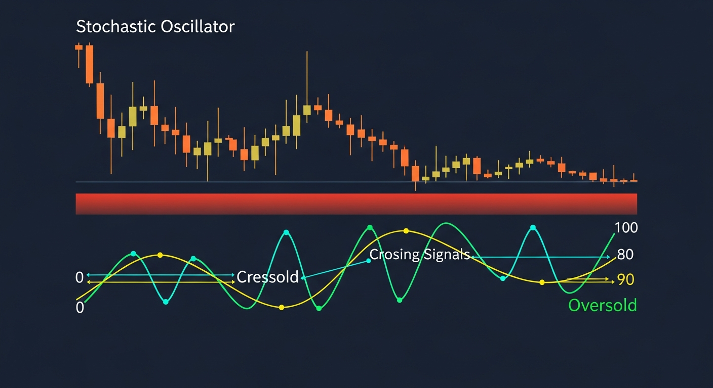 Stochastic oscillator with overbought and oversold zones