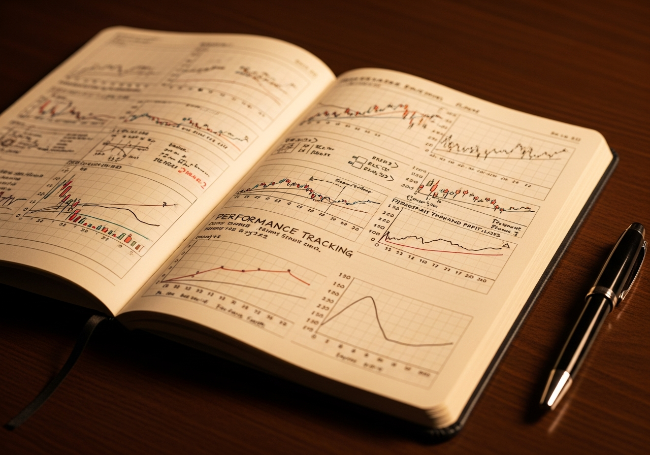 Trading journal template with trade entries and analysis