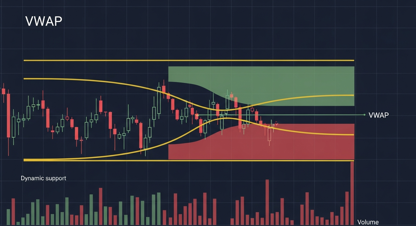 VWAP line with standard deviation bands as dynamic support