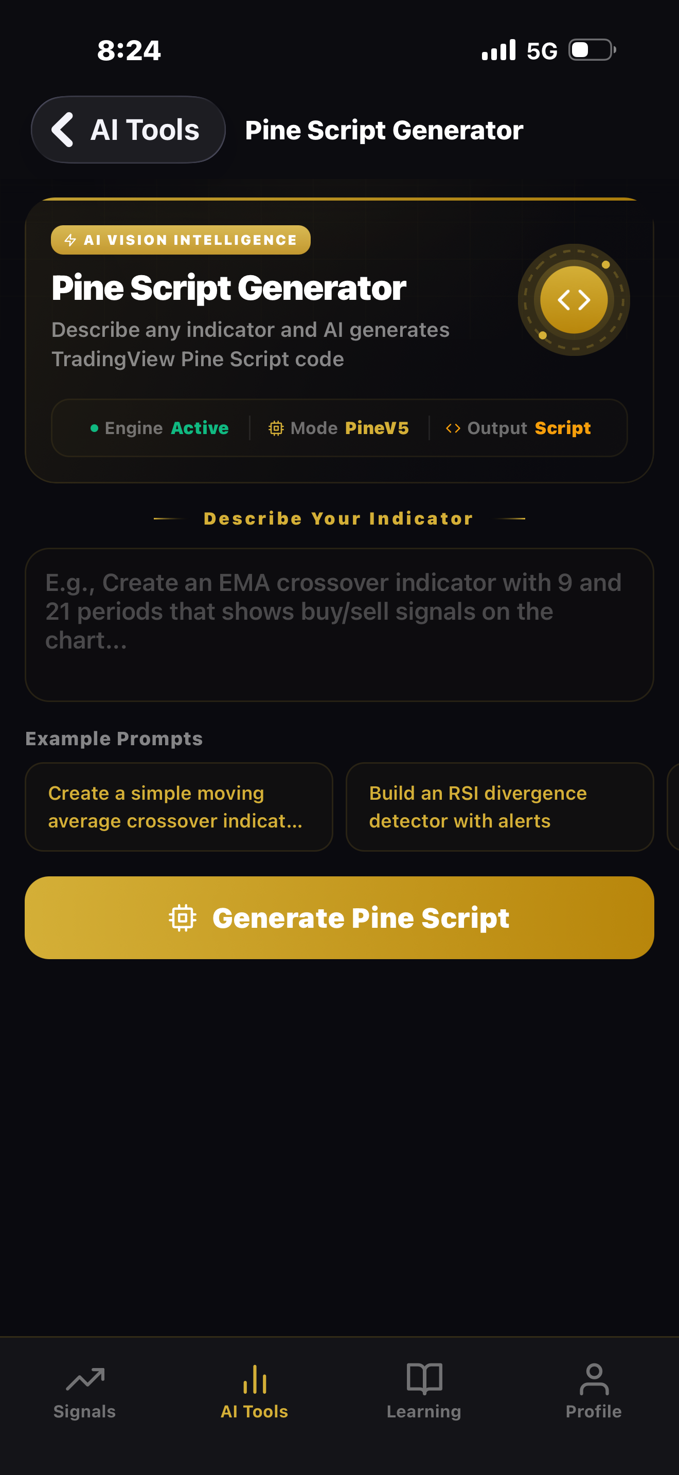 Pine Script generator